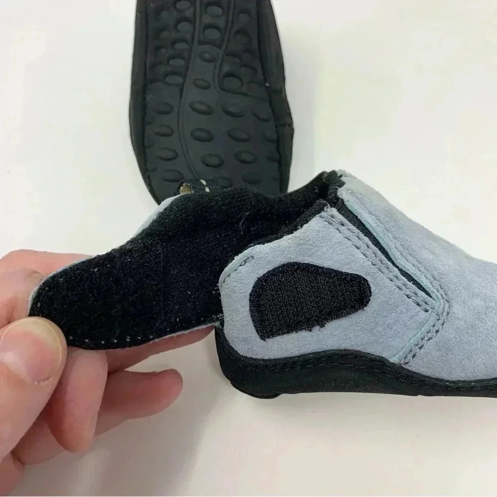MERRELL My First Infant Shoes 3-6 M Suede Leather Baby Booties Sky Blue
